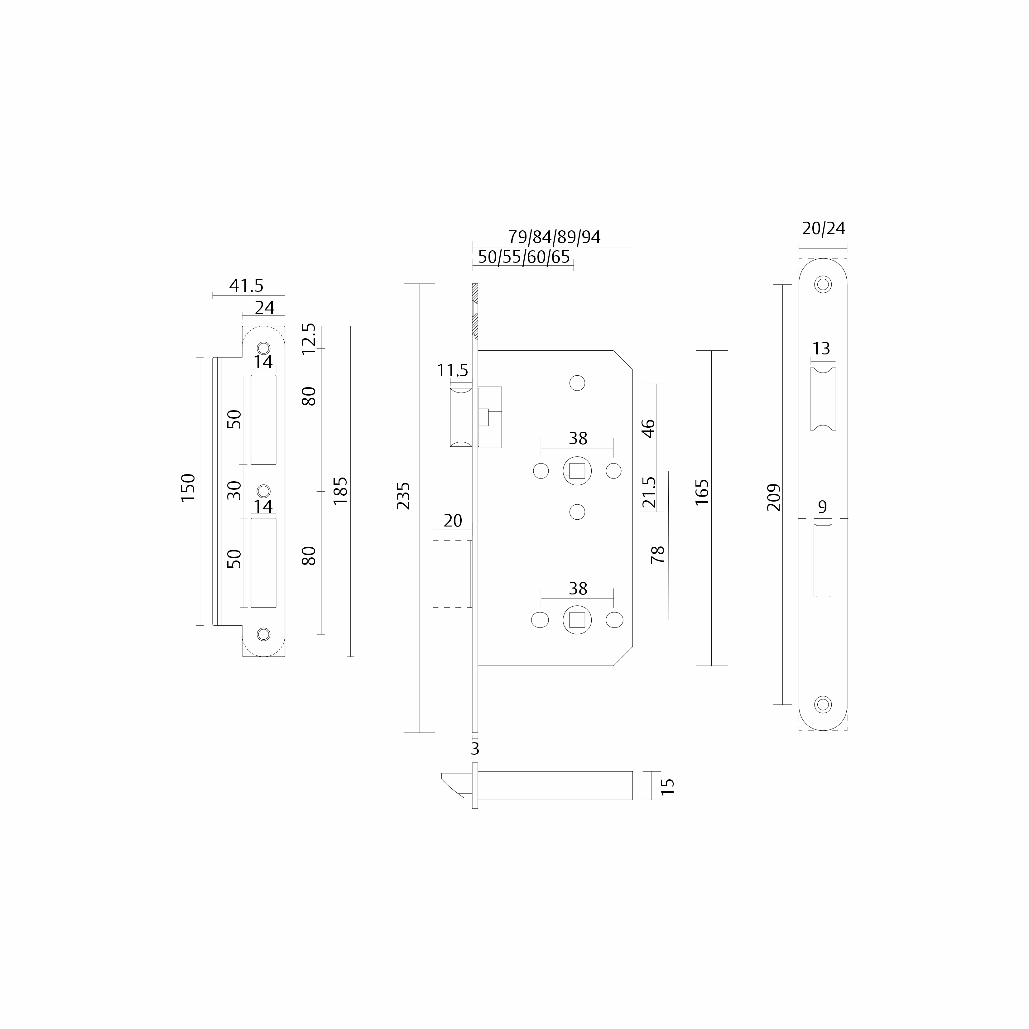 Mortise Lockcase Bathroom lock | ASSA ABLOY